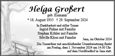 Erinnerungsbild für Helga Großert.